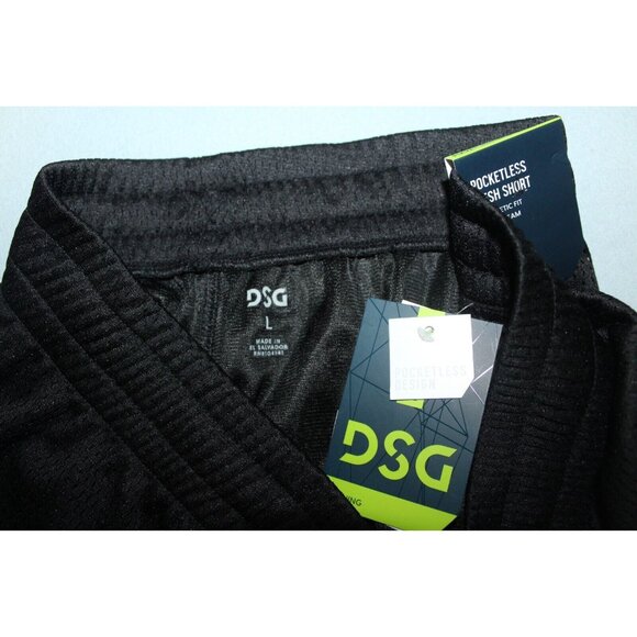 NWT DSG Men's Black Pocketless Mesh Training Shorts L 10'' Inseam Athletic Fit - Picture 8 of 8